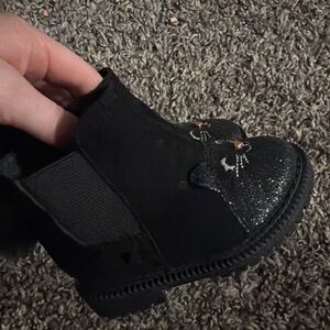 wonder nation Black Glitter Cat Booties